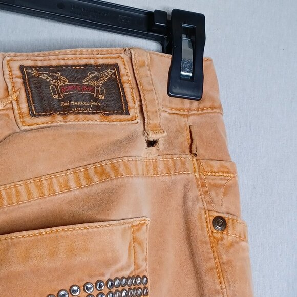 Robin's Jean Pants Mens 36 Apricot Velvet Slim Straight Casual HipHop Streetwear - Picture 8 of 14